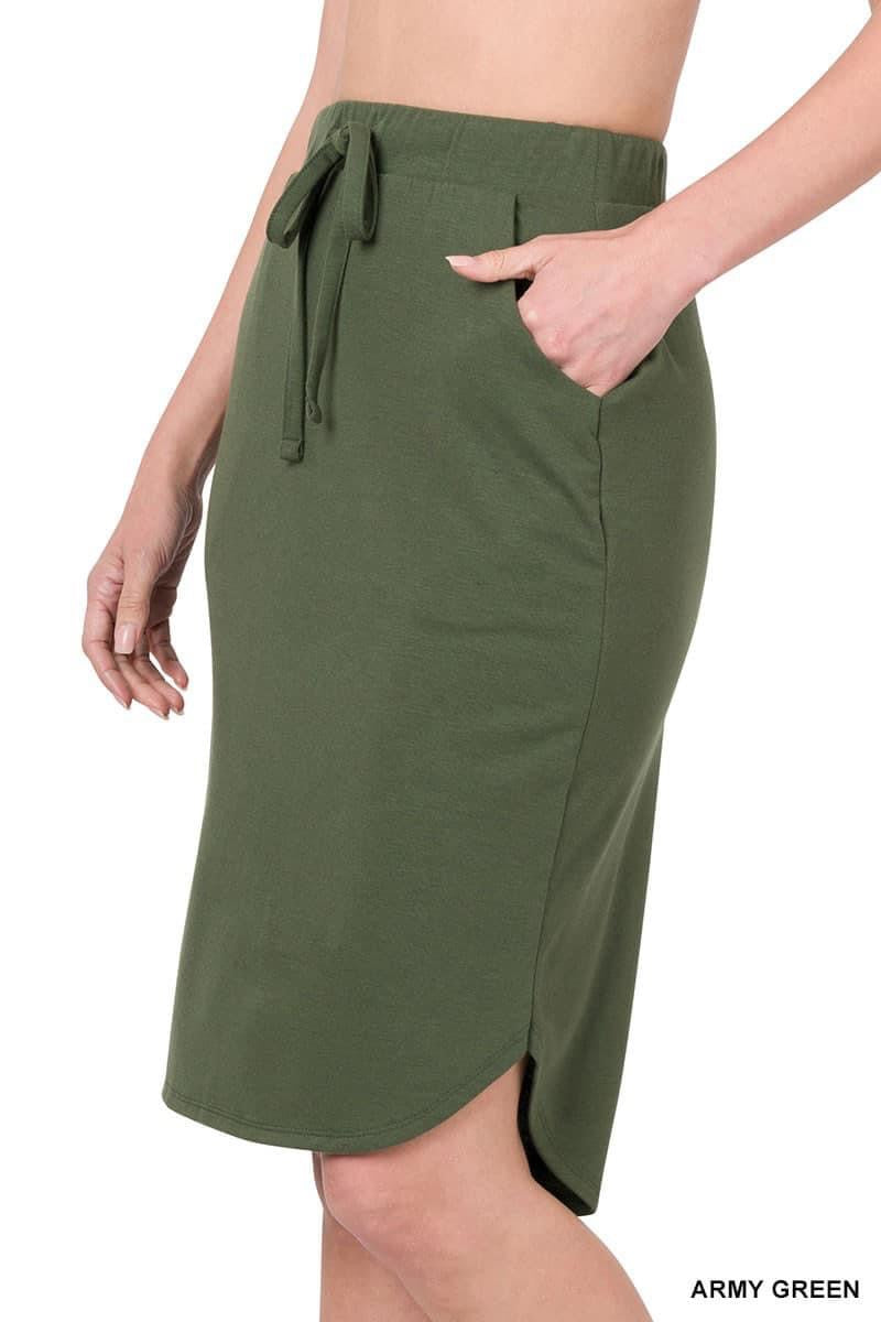 Zenana Knee Length Skirt