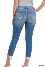 Zenana Cuffed Skinny Jeans