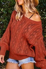 Eyelet Knit Fall Sweater