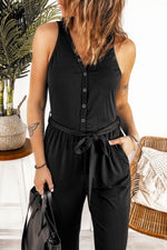 Button Belted Romper