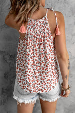 Floral Tasseled Halter Tank