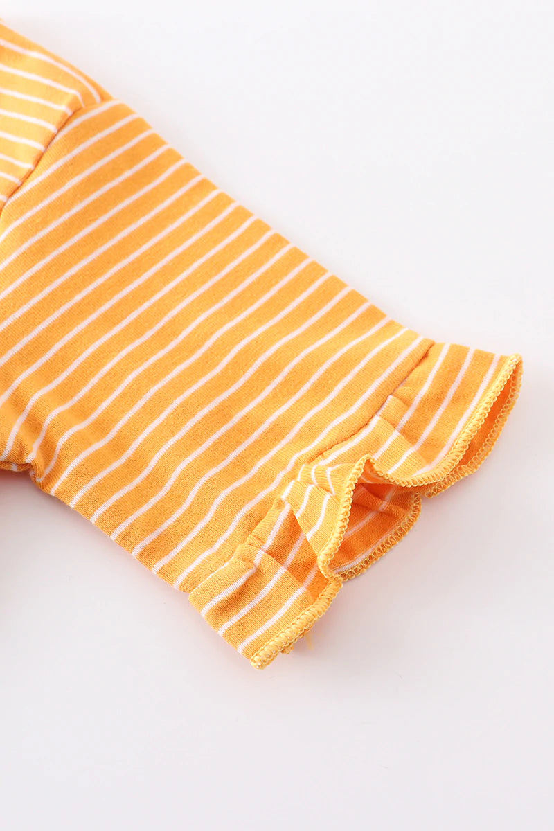 Mustard Striped Ruffle Shirt - 5 Years