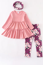 Pink Floral 3 pc Set - Size 2 years