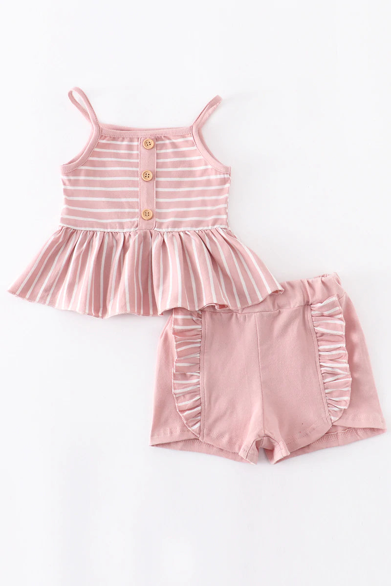 Pink Ruffle Baby Set  - 3 month