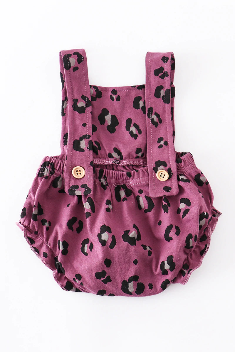 Purple Leopard Romper - 3 Months