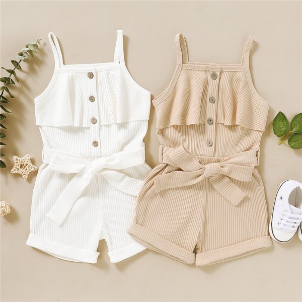 Apricot Ribbed Shorts Romper 3-4 years