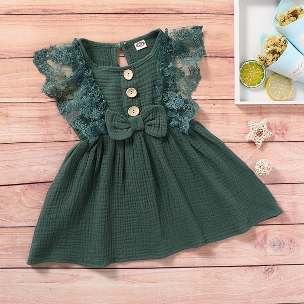 Mustard Ruffle Lace Dress - 9/12 Months