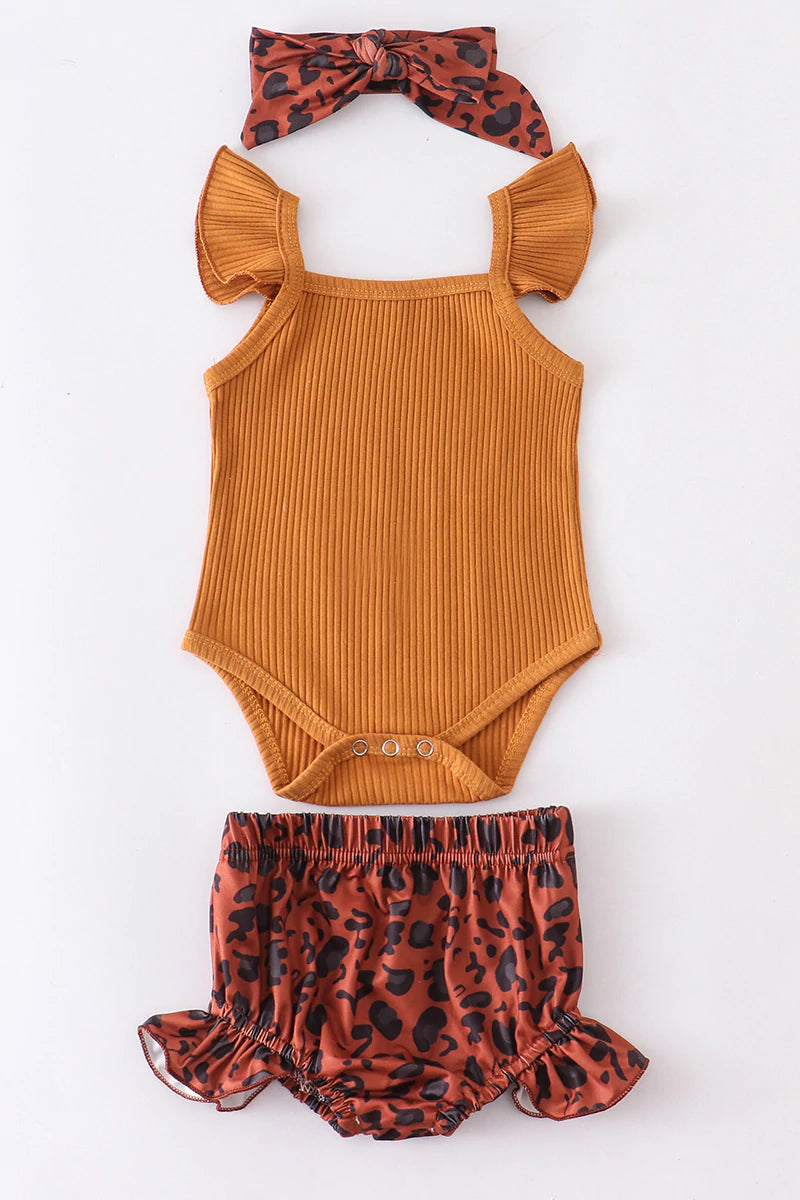 Rust Tank with Leopard Short Set - 12M