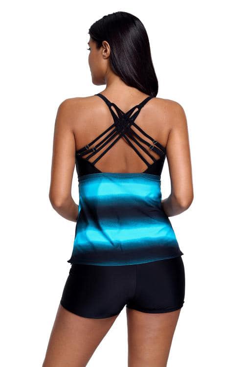 Strappy Hollow-out Back Tankini