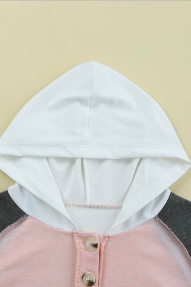 Colorblock Button up hoodie