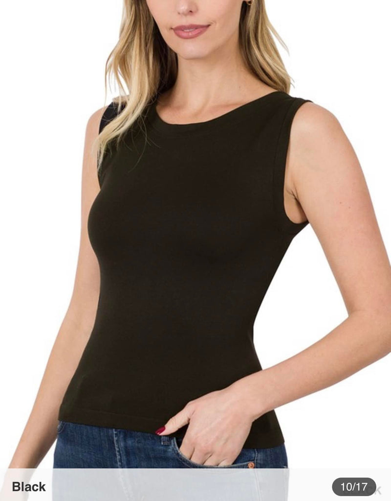 Cropped Seamless Round Neck Tank