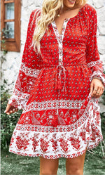 Boho Lantern Sleeve Dress