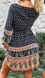 Boho Lantern Sleeve Dress