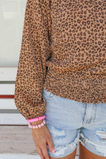 Smocked Waist Cheetah Top