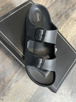 Black Rubber Slides