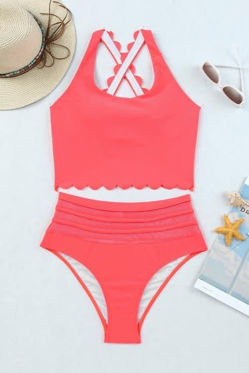 Scallop Trim Tankini – Flaw•Some Fashion