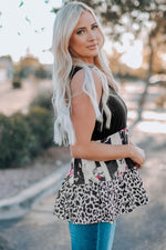 Leopard and Floral Tiered Tank