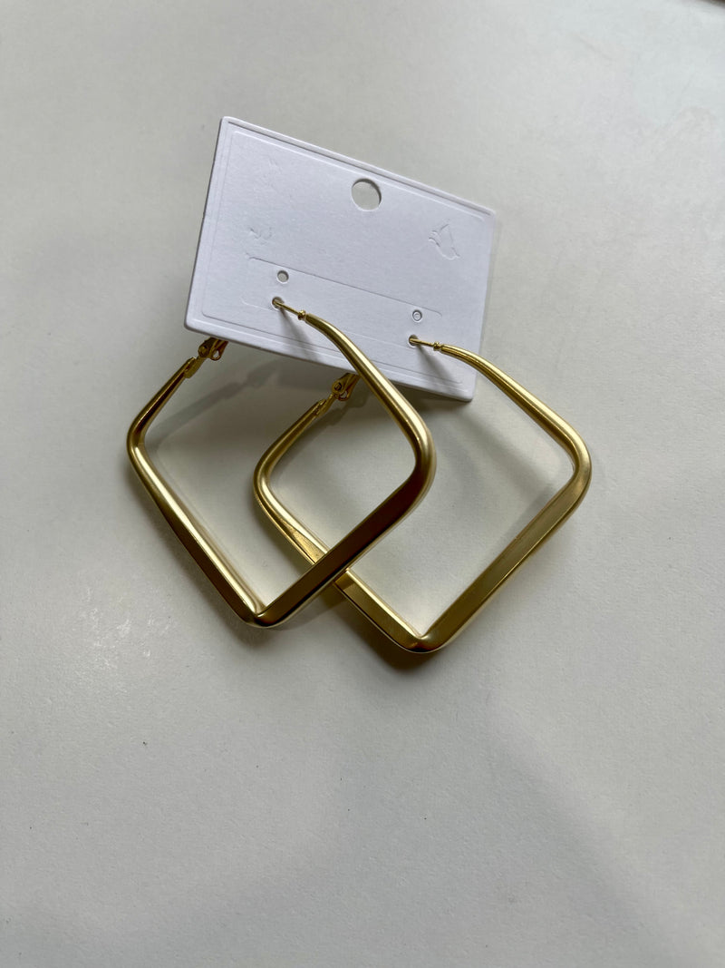 Gold Square Earrings