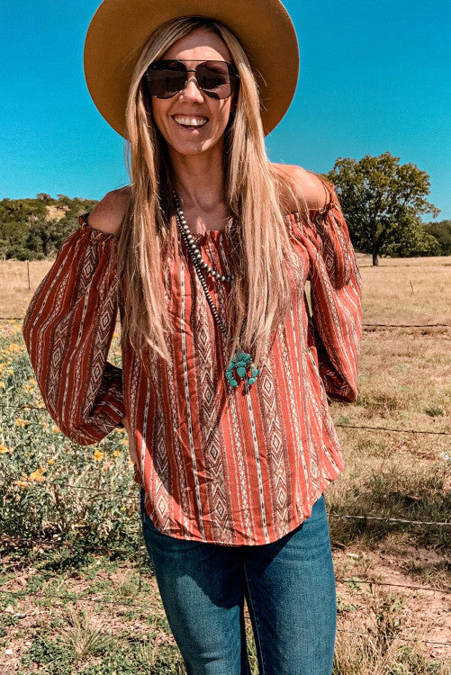 Tribal Boho Off Shoulder