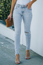 Light Wash Mid Rise Skinny