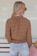 Smocked Waist Cheetah Top