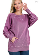 Zenana Terry Pullover