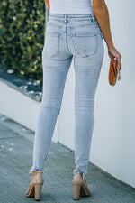 Light Wash Mid Rise Skinny