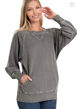 Zenana Terry Pullover