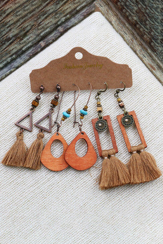 Wooden earring set