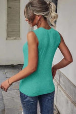 Sleeveless Twisted Cutout Shirt