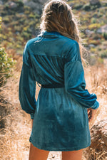 Velvet Shirt Dress