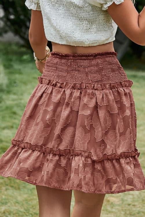 Appliqué Smocked Frill Skirt