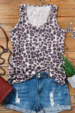 Leopard Button Tank