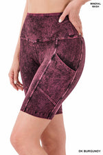 Zenana Mineral Wash Bike Shorts