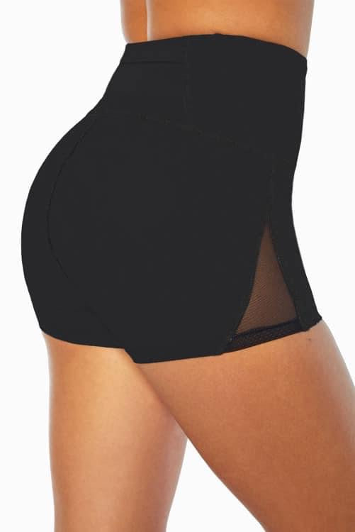 High waisted mesh peekaboo shorts