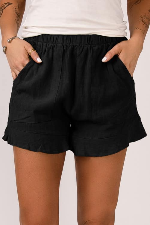 Pull on Ruffle Trim Shorts