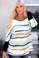 Stripe Long Sleeve Loose Fit Shirt