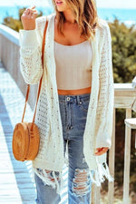 OSFM Lightweight Fringed Cardigan