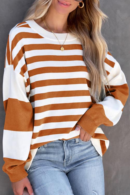 Relaxed Fit Striped Sweatshirt