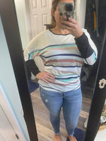 Stripe Long Sleeve Loose Fit Shirt