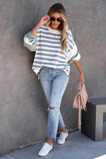 Relaxed Fit Striped Sweatshirt