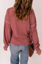 Waffle Knit Pocket Long Sleeve Tee